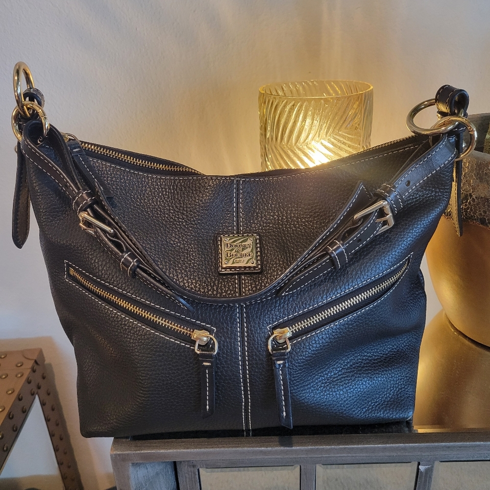 Dooney & Bourke Mary Black Pebble  Leather Shoulder Bag
